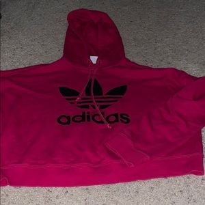 Adidas pink cropped hoodie